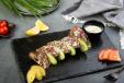 Kabab Wrapped In Toasted Keto Gluten Free Wrap With Tahini Sauce And Pickels -Gluten Free