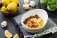 Faux Keto Lentil Soup with toasted keto bread and fried onions, 300g