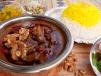 Fesenjan soup with white rice