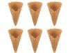 6 Empty Waffle Cones