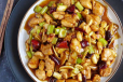 Kung Pao Style Chicken Dumplings With Singapore Noodles