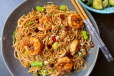 Hakka Noodles With Butter Garlic Prawns