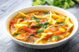 Beef And Vegetable Rice Noodle Soup