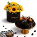 Bright Sunflowers with Truffle Cake Combo