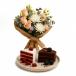 Mix Flowers Bouquet with Red Velvet and Truffle Slice Combo
