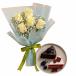 Luxe Ivory Roses with Red Velvet and Truffle Slice Combo