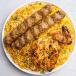 Biryani Rice With Chicken Tikka and Mutton Seekh Kebab