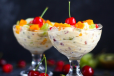 Fruit Salad with Vanilla Ice Cream