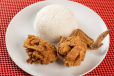Fried Chicken With steamed Rice
