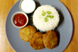 White Rice with Shami Kabab