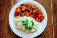Chicken Shashlik With White Rice