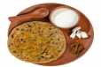 Paneer Paratha with Curd
