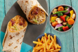 Pulled Chicken Pita or Wrap + 2 regular side