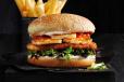 Halloumi and Chicken Burger Meal.