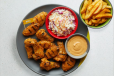 5 Full Chicken Wings + 2 regular sides