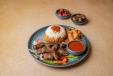 Fatta with Fried Beef