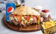 Meat Doner with Round Bread Combo
