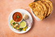 Malai Paneer Tikka With Rajma, Raita and Lachha Paratha