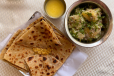 Pooran Poli With Aloo Bhaji Ghee