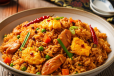 Schezwan Egg and Chicken Fried Rice