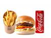 Cheese Burger Meal With Fries And Cola