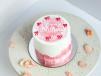 White with Pink Paint Bento Cake