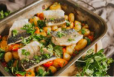 Seabas Fish with Potatoes Tray