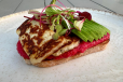Avocado Beetroot Toast With Halloumi