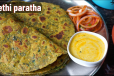 Methi Paratha With Dal And Dahi