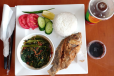 Tilapia stirfry kangkong meal