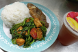 Tilapia stirfry kangkong with tufo meal