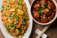 Fried Rice + Veg Manchurian Gravy
