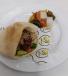Falafel sandwich with pastrami