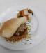 Falafel and fava bean sandwich