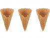 3 Empty Waffle Cones