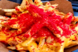 Fries with Sauce and Cheetos