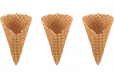 3 Empty Waffle Cones