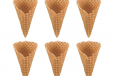 6 Empty Waffle Cones
