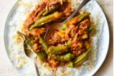 Khoresht Okra Boneless Meat with rice