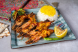 Grilled Jumbo Shrimps With Rice