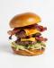 Cheese and beef bacon stack