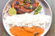 King Fish Fry With Rice And Curry