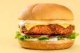 Tomato Cheddar Fried Chicken Burger