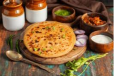 Aloo or Gobhi Paratha with chhole and curd