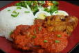 Plain Rice Tomato Stew Fried Chicken