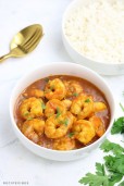 White Rice Prawns Curry