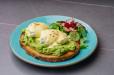 Avocado Toast With Poached Eggs And Hollandaise Sauce