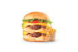 Double grilled burger beef/chi