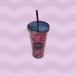 16 oz Palm print Frappe Cup-Purple