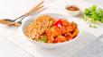 Garlic Fried Rice with Sweet and Sour Chicken